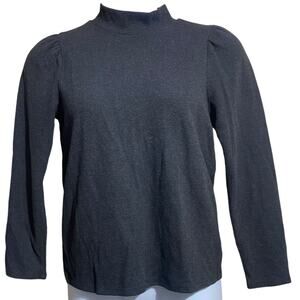 MADEWELL charcoal gray puff sleeve mock neck sweater - women's medium